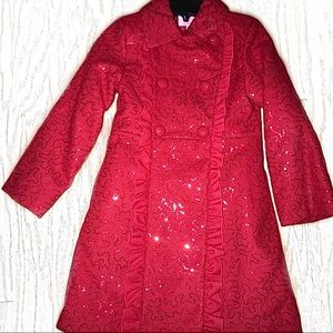 dillard’s red sparkly coat